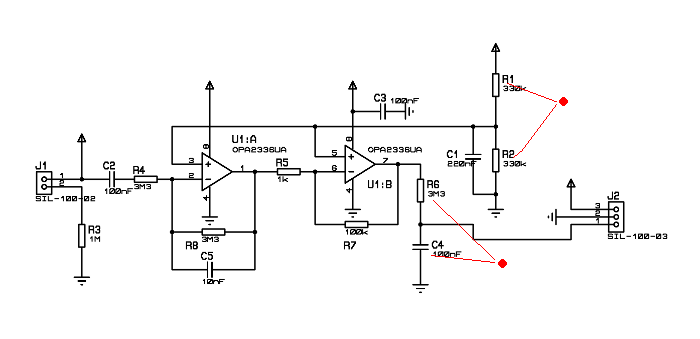 diagrama eléctrica GSR con OPA2336